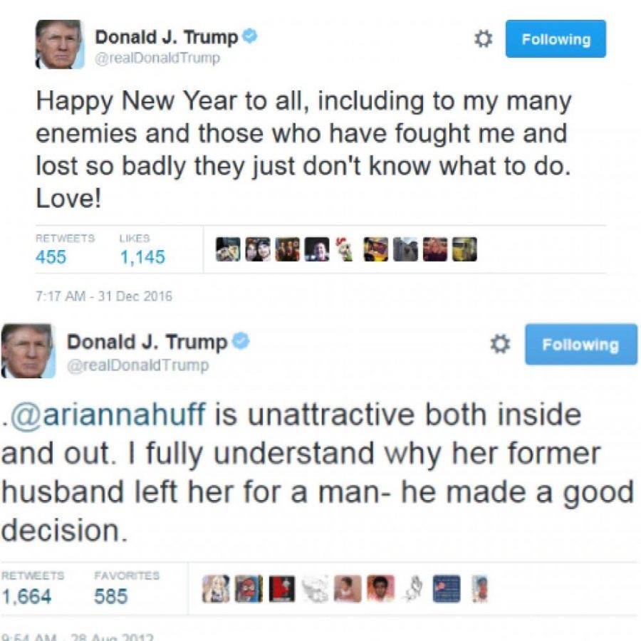 A few of Donald Trumps tweets showcasing his opinions. 