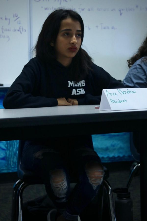 ASB President, Ana Mendoza addresses students concerns during the ASB press conference.