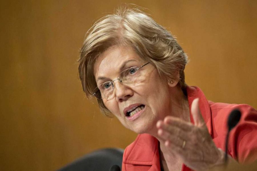 Senator Elizabeth Warren pictured at trial.