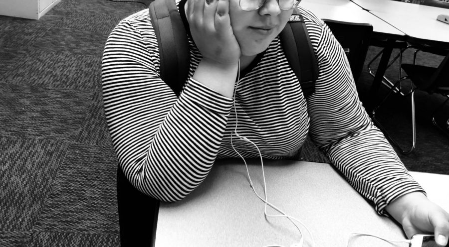Senior Kenya Villela listens to music to deal with her anxiety. 