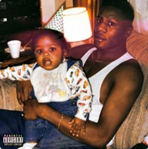 An old picture featuring rapper Jonathan Lyndale Kirk and his father sitting on the living room is the abum cover for Kirk by @DaBaby