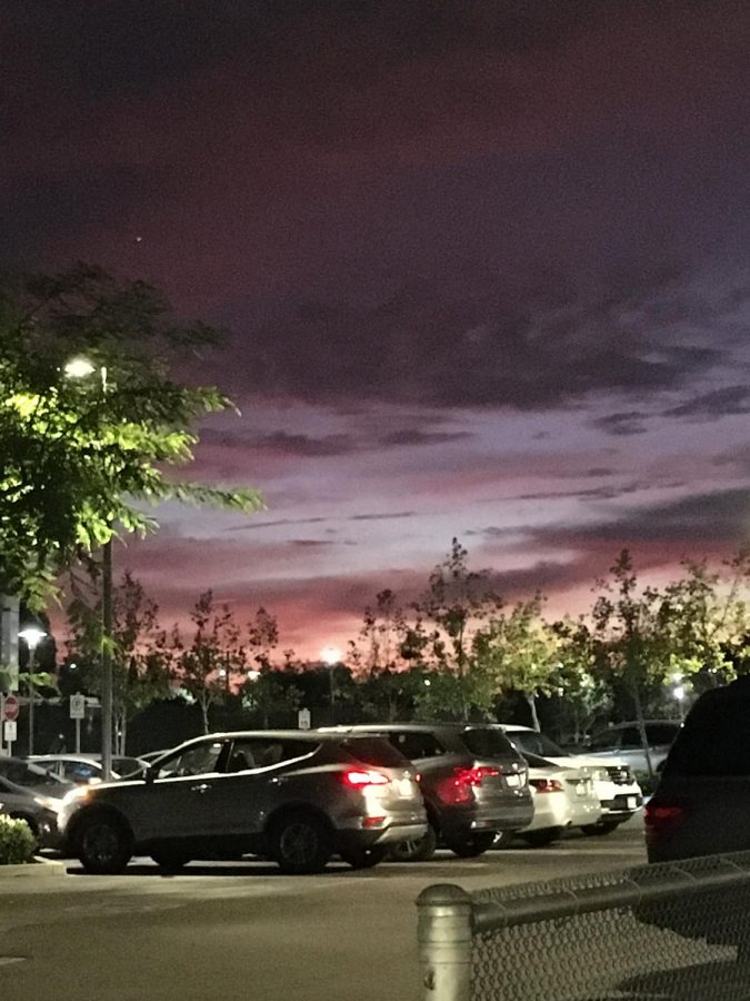 This picture taken at Santa Ana College on Tuesday, December 10 at 5:26 p.m. shows the unpredictability of California's weather.