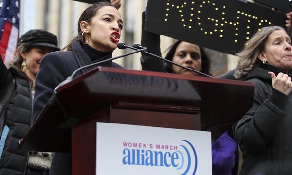 Congresswoman Alexandria Ocasio-Cortez gives a speech at the 2019 Womens March in New York about civil rights, justice and why being polite is not the same as being quiet.