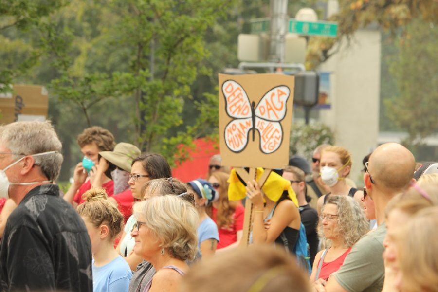 People+take+over+the+streets+protesting+to+maintain+DACA.+