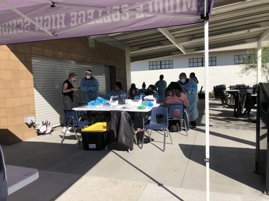 COVID Task Forces take charge in every school in SAUSD including MCHS to complete COVID testing for all students and staff. This testing session took place on Oct. 14.