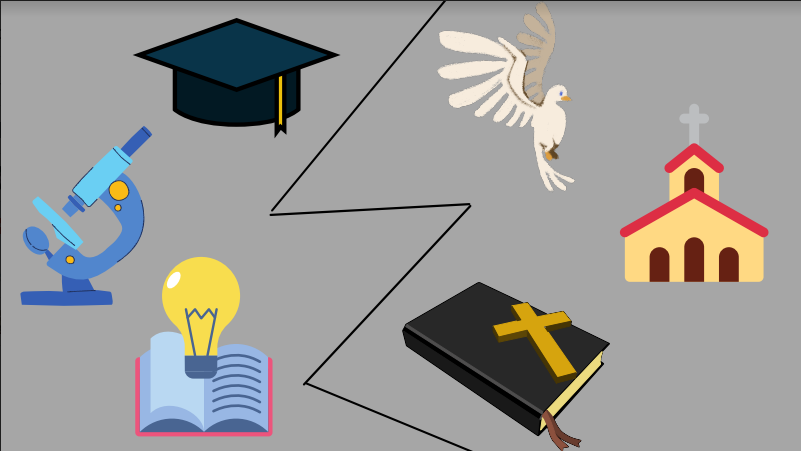 The church and public schools have contradictions, but ultimately, it is the student who decides what they want to believe.