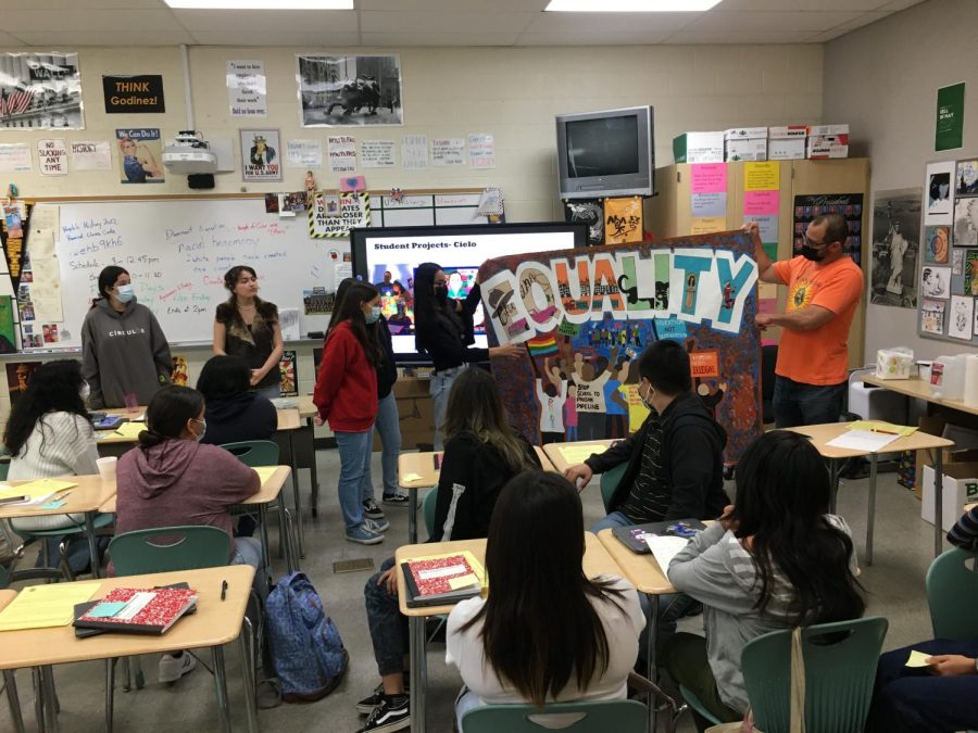 Students+in+the+summer+enrichment+program%2C+Peoples+History+of+Orange+County%2C+learn+to+create+artwork+that+implements+activism+and+artistry.