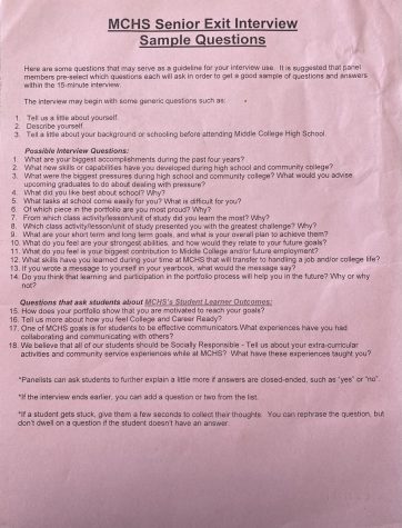 Questions to help seniors prepare for their interviews.