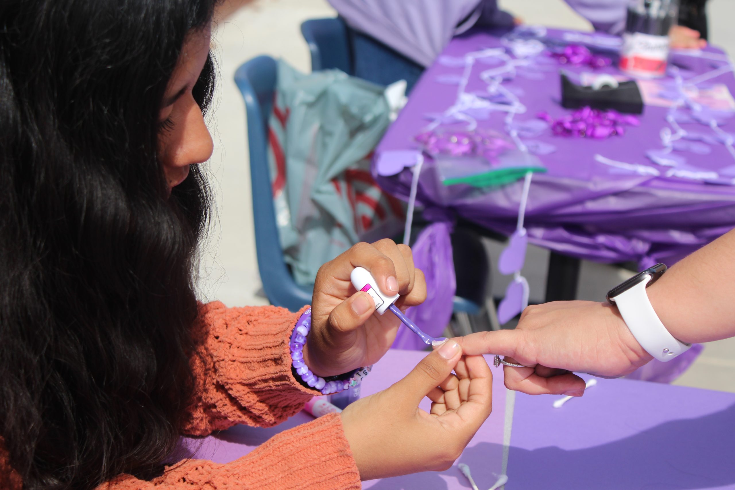 Ladies First members hosted this school-wide event to spread awareness of Domestic Violence to their peers.