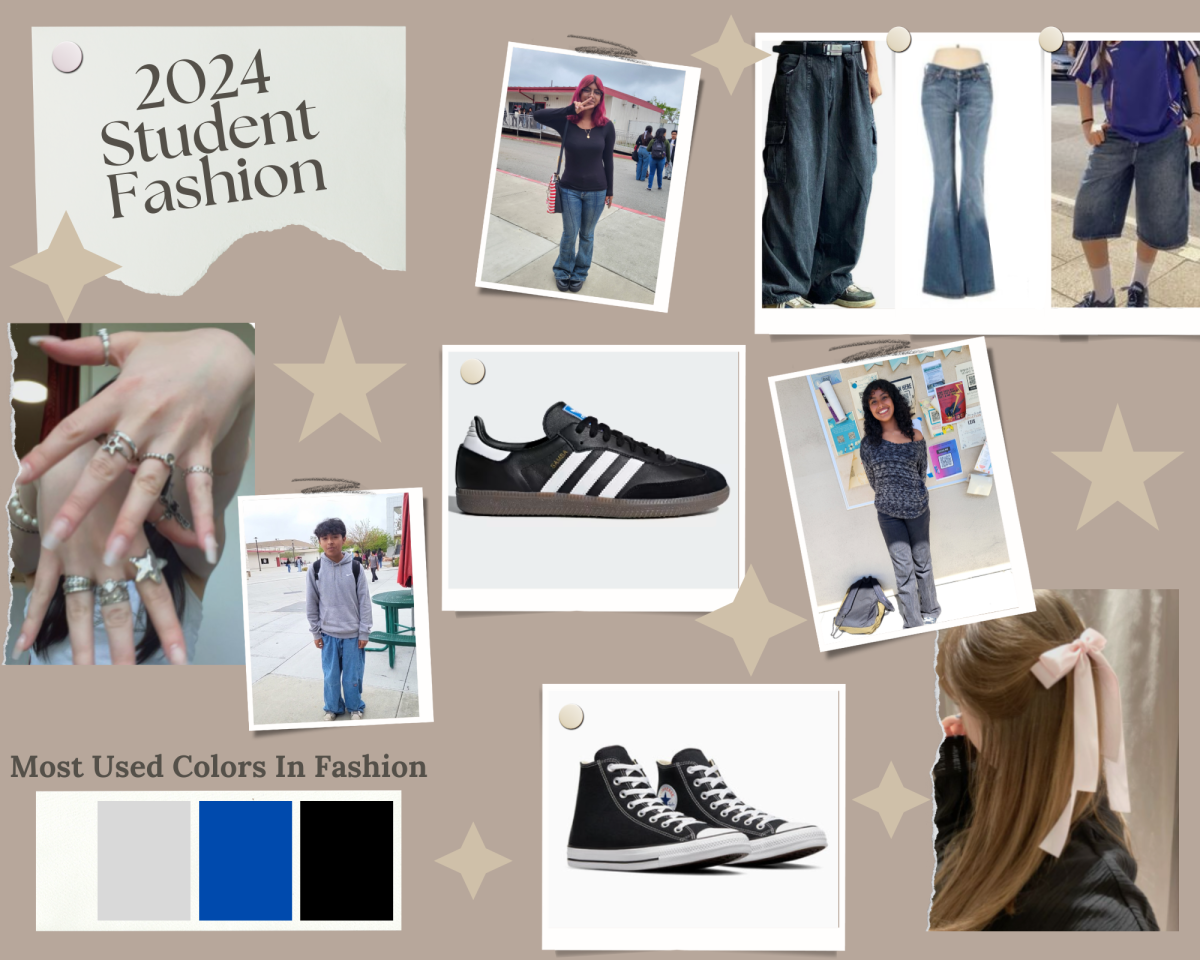 Adidas%2C+Converse%2C+Bows%2C+Baggy+pants%2C+Flare+pants%2C+and+Jorts+are+some+new+and+recent+trends+that+students+are+following+in+2024.+The+students+included+are%3A+Ariena+Molina%2C+Joyce+Pacheco%2C+and+Adrian+Nunez.