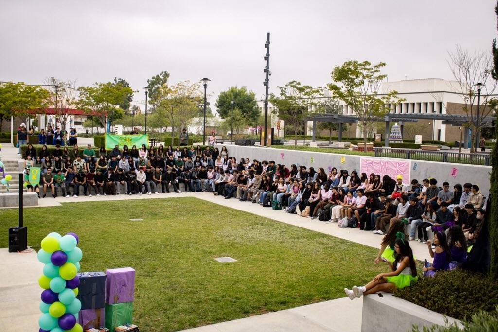 Middle College High School students lack excitement as they attend the first assembly to kick off the beginning of a new school year.