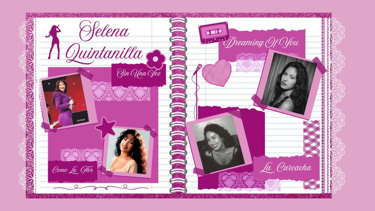 Selena Quintanilla was a Mexican-American artist. She made many hit songs throughout her career(shown in the image). Even after her death, her legacy and songs continue to thrive.