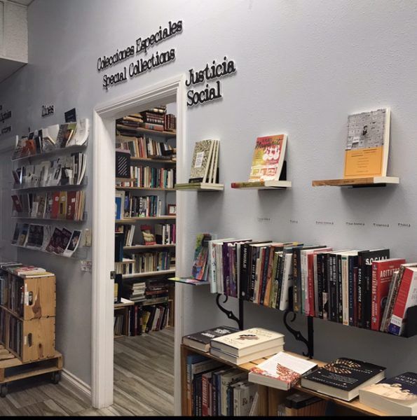 Inside the LibroMobile we get a glimpse of the vast selection of books the store has to offer.
