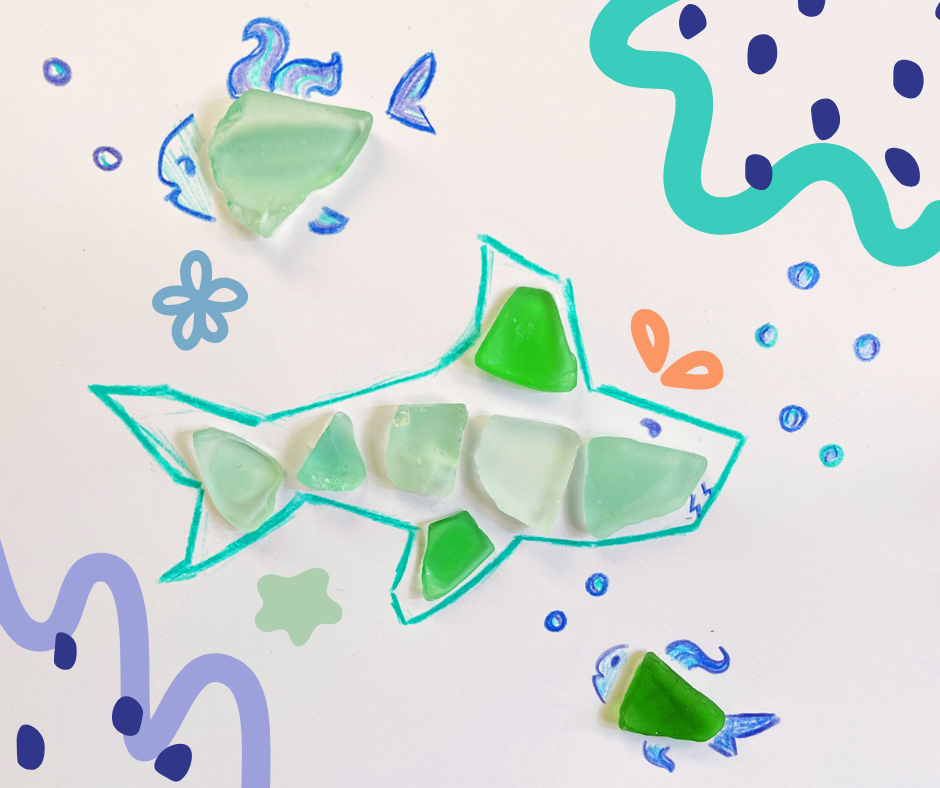 Former Treasurer of Art Club created an astonishing art piece on Sep, 10. This is an ocean themed art piece made with sea glass. 